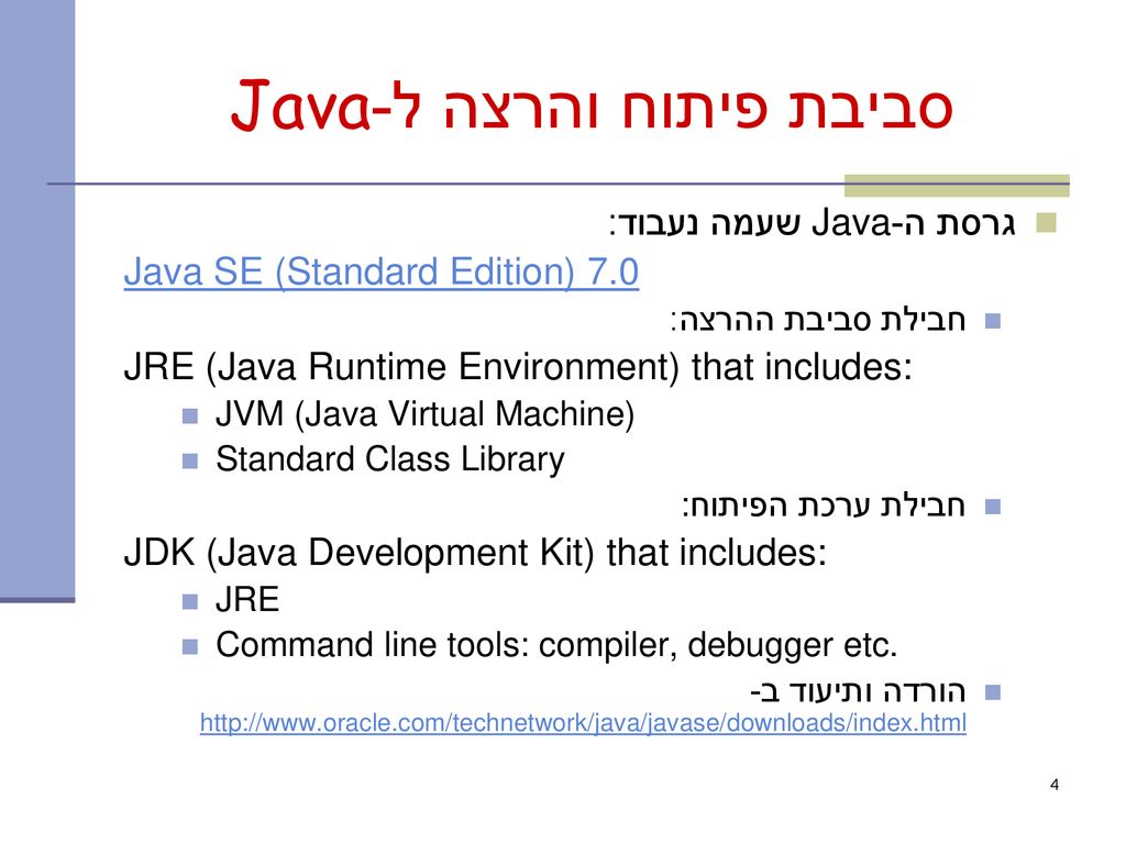 סביבת פיתוח והרצה ל-Java